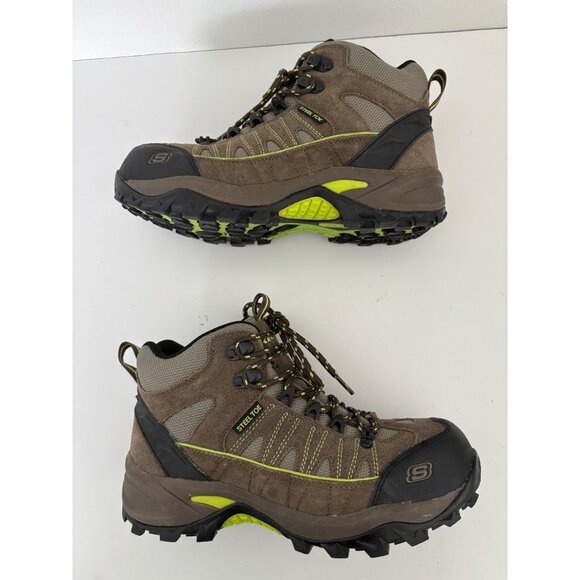 Skechers Boots Women’s 7.5 Brown Steel Toe Work Hiking Utilitarian Trail Style - Picture 3 of 12